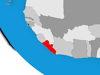 Image showing Liberia on political globe