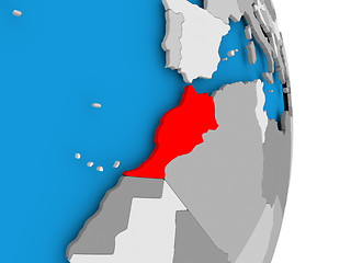 Image showing Morocco on globe