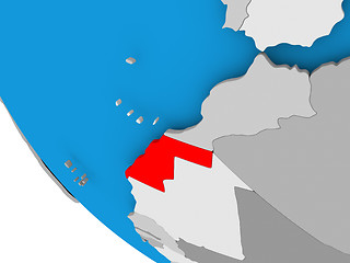 Image showing Western Sahara on political globe