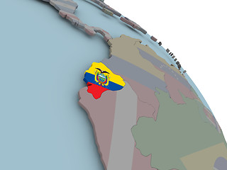 Image showing Map of Ecuador with flag