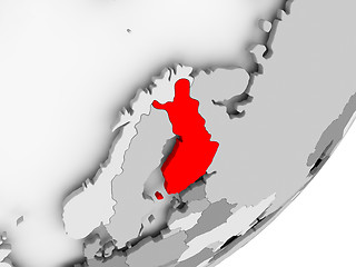 Image showing Finland in red on grey map