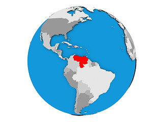 Image showing Venezuela on globe isolated