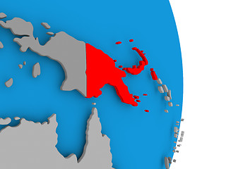 Image showing Papua New Guinea on globe