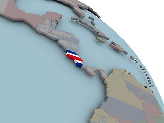 Image showing Map of Costa Rica with flag