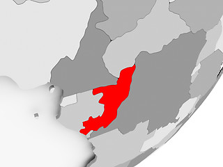 Image showing Congo in red on grey map