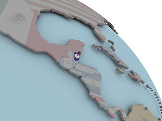 Image showing Map of Belize with flag