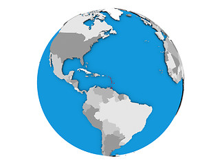 Image showing Caribbean on globe isolated