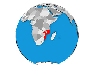 Image showing Mozambique on globe isolated