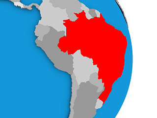 Image showing Brazil on globe