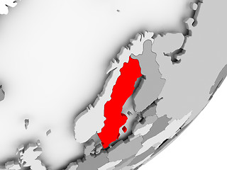Image showing Sweden in red on grey map