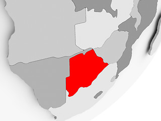 Image showing Botswana in red on grey map