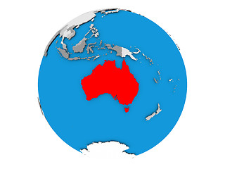 Image showing Australia on globe isolated