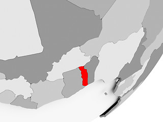 Image showing Togo in red on grey map