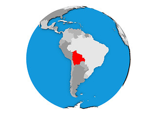 Image showing Bolivia on globe isolated