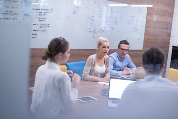 Image showing Startup Business Team At A Meeting at modern office building