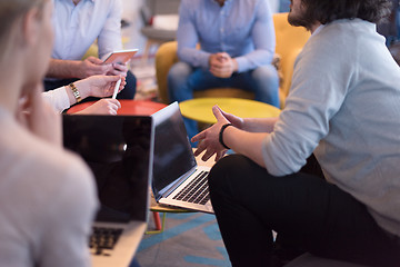 Image showing Startup Business Team At A Meeting at modern office building