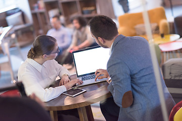 Image showing Business team Working With laptop in creative office