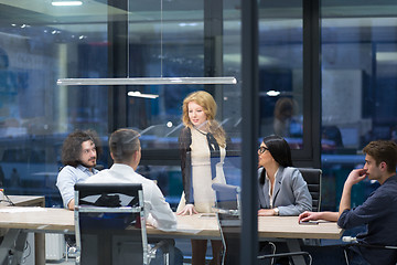 Image showing Startup Business Team At A Meeting at modern office building