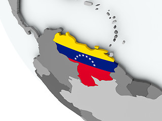 Image showing Flag of Venezuela on political globe