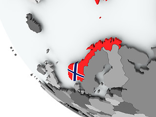 Image showing Flag of Norway on political globe