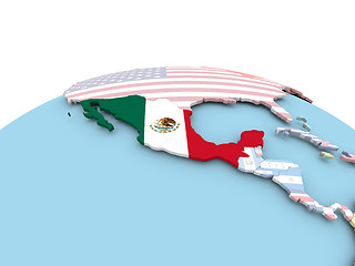 Image showing Flag of Mexico on bright globe