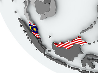 Image showing Flag of Malaysia on political globe