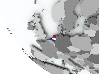 Image showing Flag of Netherlands on political globe