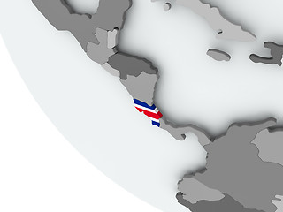 Image showing Flag of Costa Rica on political globe