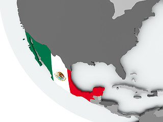 Image showing Flag of Mexico on political globe