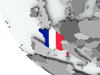 Image showing Flag of France on political globe