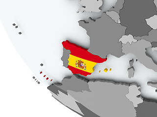 Image showing Flag of Spain on political globe