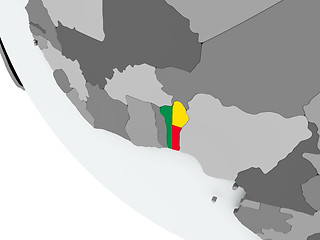 Image showing Flag of Benin on political globe