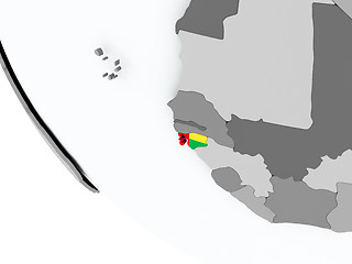 Image showing Flag of Guinea-Bissau on political globe