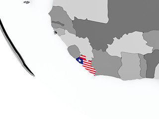 Image showing Flag of Liberia on political globe