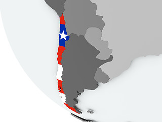 Image showing Flag of Chile on political globe