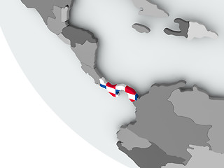 Image showing Flag of Panama on political globe