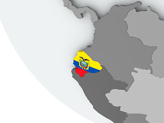 Image showing Flag of Ecuador on political globe