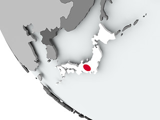 Image showing Flag of Japan on political globe