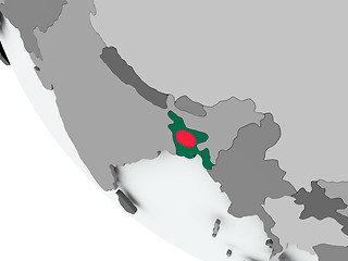 Image showing Flag of Bangladesh on political globe