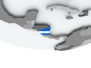 Image showing Nicaragua with flag on globe