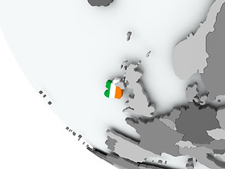 Image showing Flag of Ireland on political globe