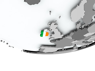 Image showing Ireland with flag on globe