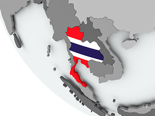 Image showing Flag of Thailand on political globe