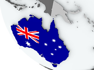 Image showing Flag of Australia on political globe