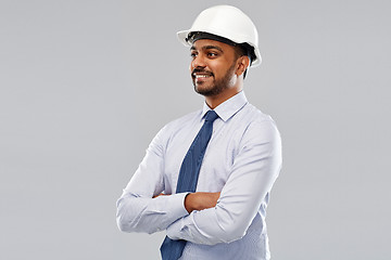 Image showing indian architect or businessman in helmet