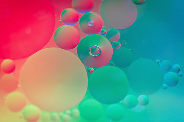 Image showing Defocused rainbow abstract background picture made with oil, water and soap