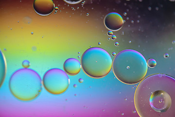 Image showing Multicolored abstract background picture made with oil, water and soap