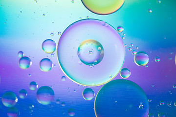 Image showing Multicolored abstract background picture made with oil, water and soap