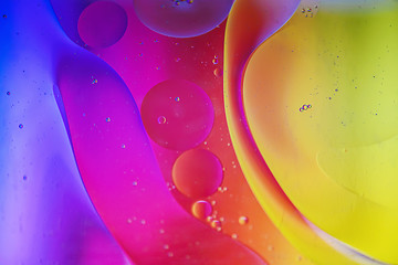 Image showing Rainbow abstract defocused background picture made with oil, water and soap