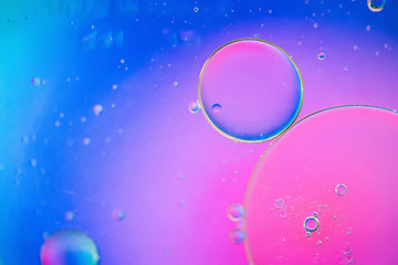 Image showing Rainbow abstract defocused background picture made with oil, water and soap